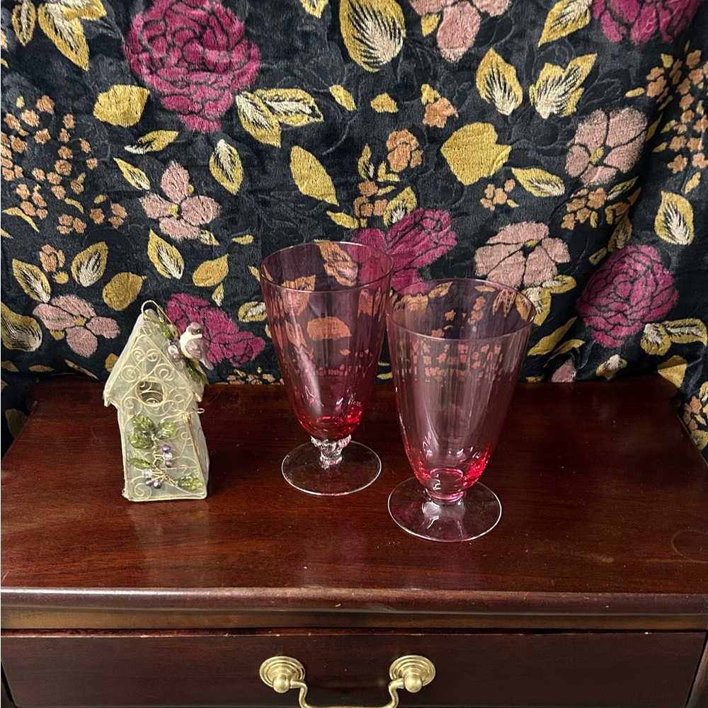 Elegant vintage Cranberry Glasses